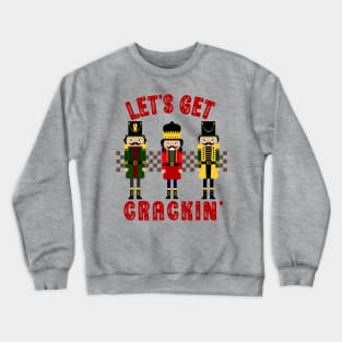 Christmas Nutcracker Let's Get Crackin' Retro Checkers Christmas Crewneck Sweatshirt